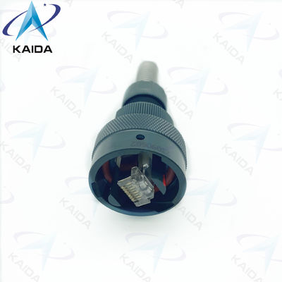 품질  RJ45 USB Circular Connectors Spring Backshell Network Port Connector Black Anodized 공장