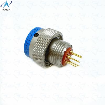 MIL-DTL-38999 시리즈 2 열탄화 단열기 전류 없는 니켈 짧은 PCB 꼬리 6 콘택트 금판 MS27484T10F98PCN