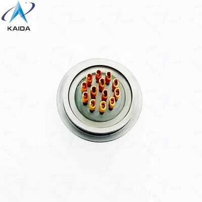 MIL-DTL-38999 시리즈 II 커넥터의 밀폐형 리셉터클. 스테인리스 스틸 패시베이션 니켈 도금. MS27478Y10N35PN.