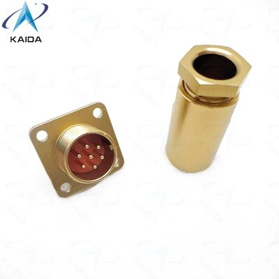 Russian Standard PC Series Connectors.PC7ZJ 7 Contacts Square Flange Receptacle.Aluminum Alloy, Chromated Finish.PC-7ZB.